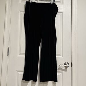 Talbots Black Crushed Velvet Pants Trousers Womens Size L Bootcut Classic Chic